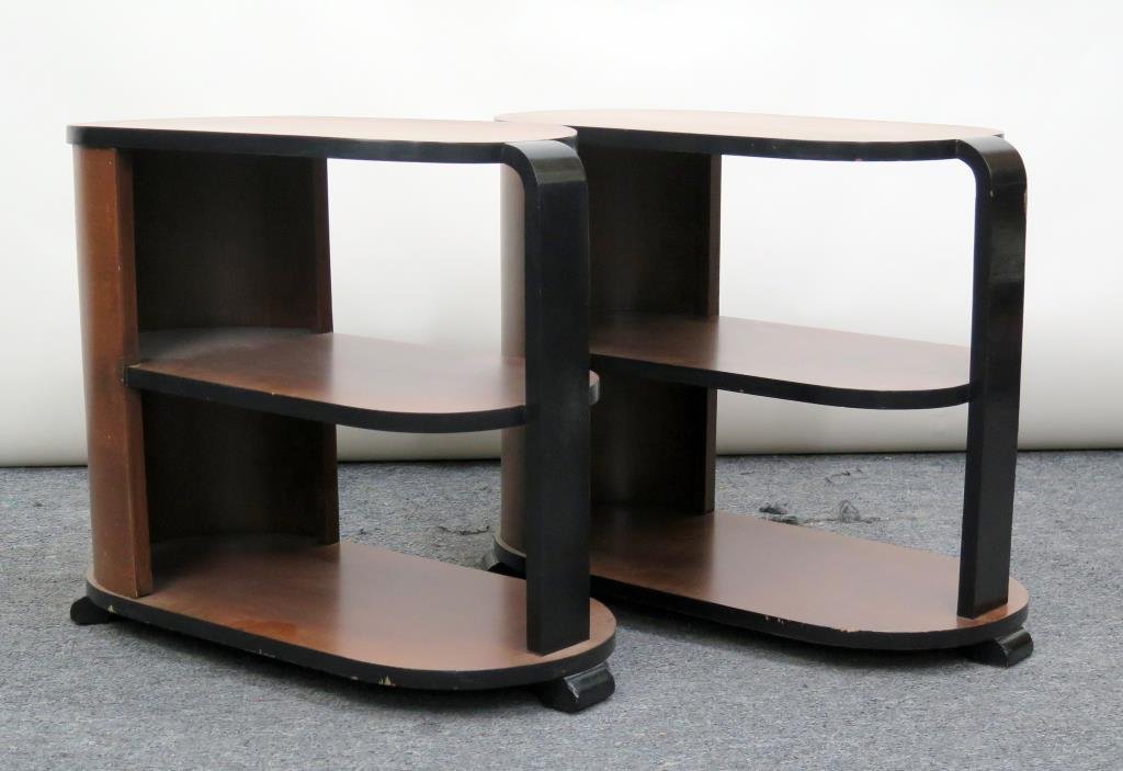 Pair Oval Art Deco Side Tables (1 of 6)