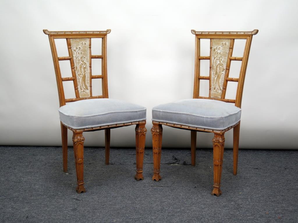 Pair Aesthetic Movement Style Side Chairs (1 of 5)