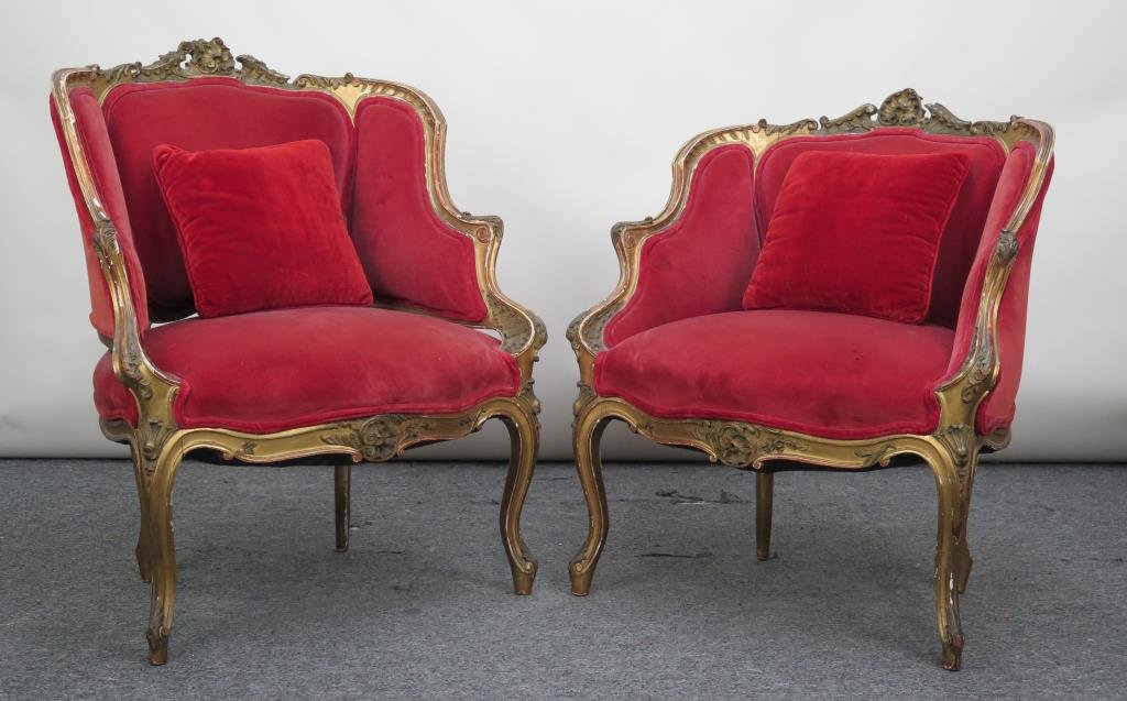 Set of 2 Louis XV Style Salon Chairs (1 of 8)