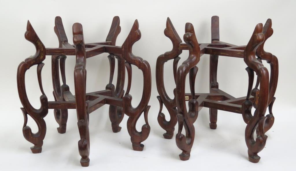 Pair Large Chinese Planter Stands (1 of 3)
