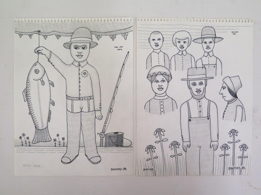 Jack Savitsky (American, 1910- 1991) - 2 Drawings (1 of 3)