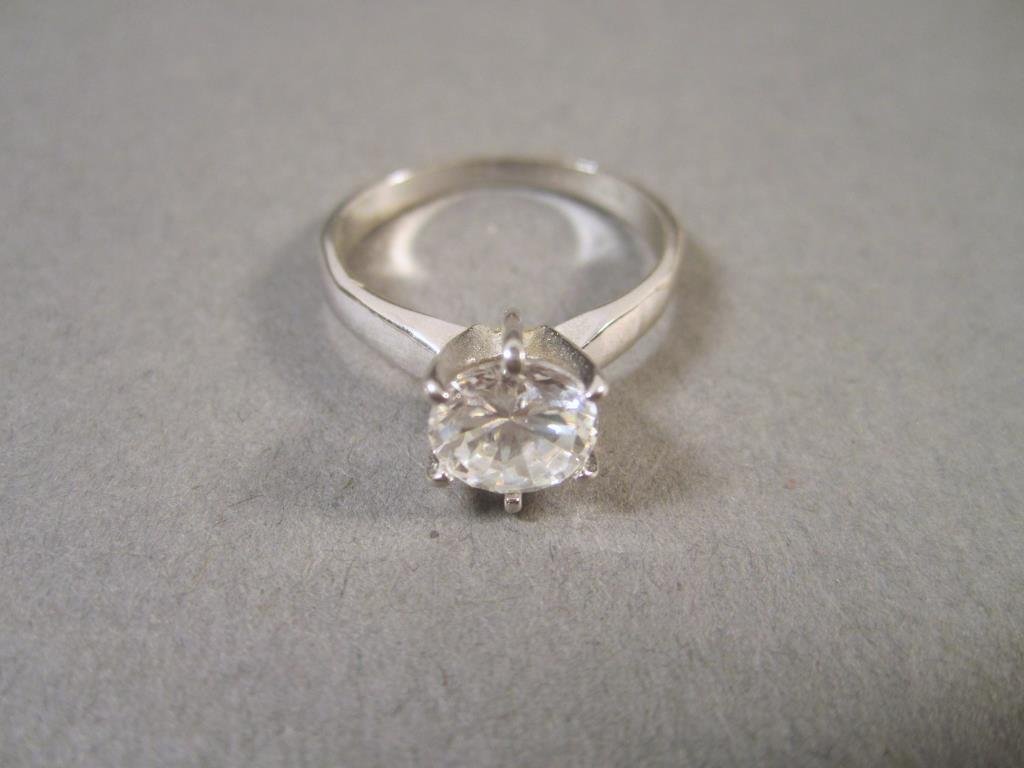 18K Gold Plated & Simulated Diamond Ring (1 of 4)