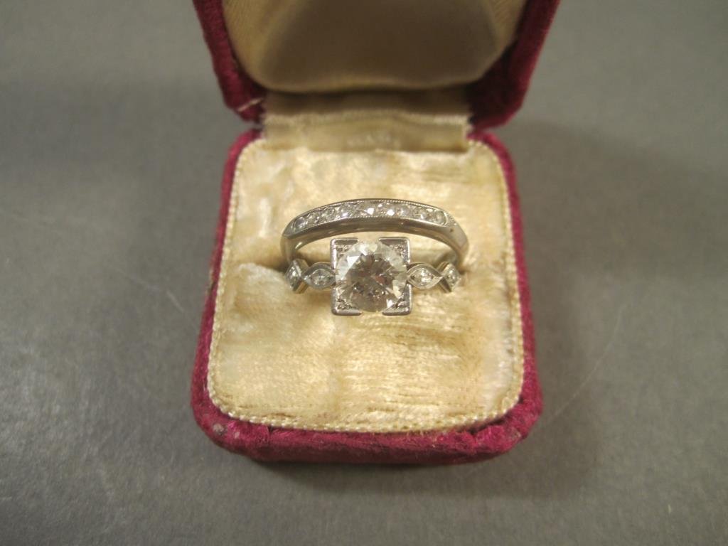 Diamond and Platinum Two Piece Marriage Set (1 of 3)