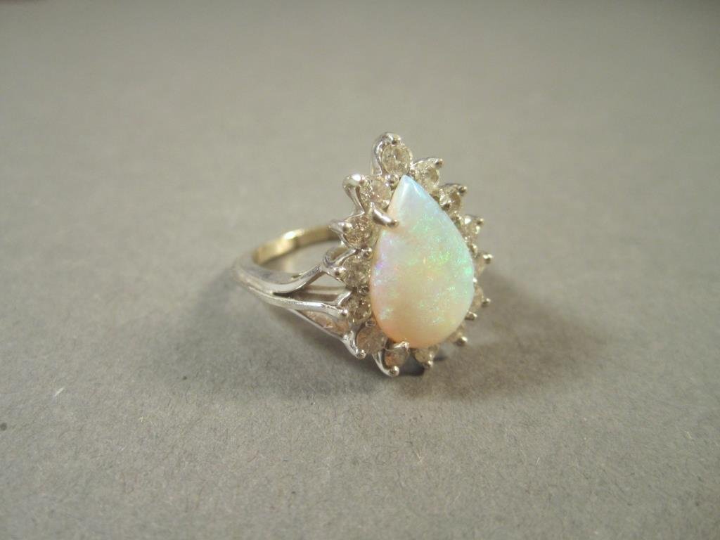 14K Gold, Diamond, and Opal Cocktail Ring (1 of 4)