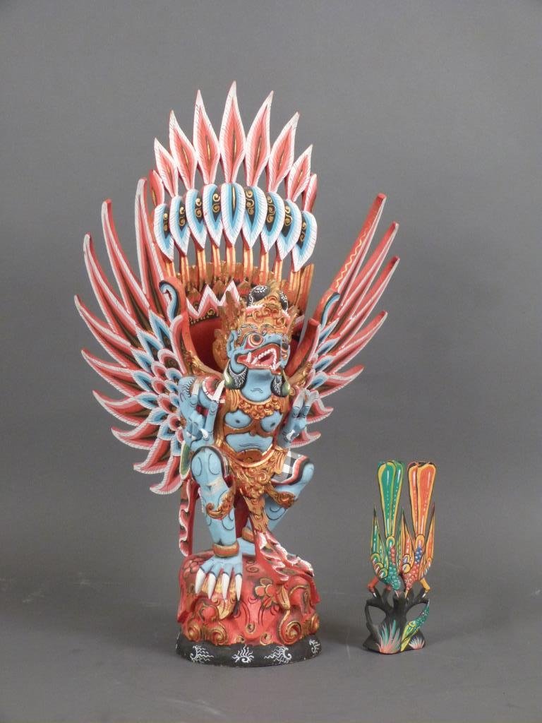 2 Polychromed Wood Southeast Asian Articles (1 of 5)