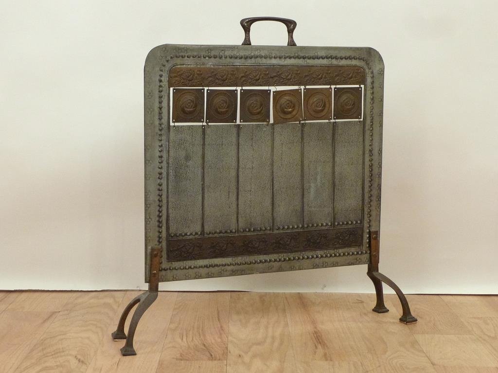 Art Nouveau Mixed Metal Fire Screen (1 of 6)