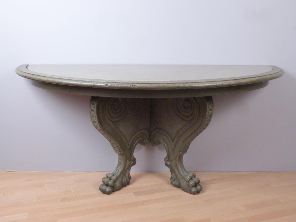 Pair NeoClassical Style Demilune Wall Consoles (1 of 6)