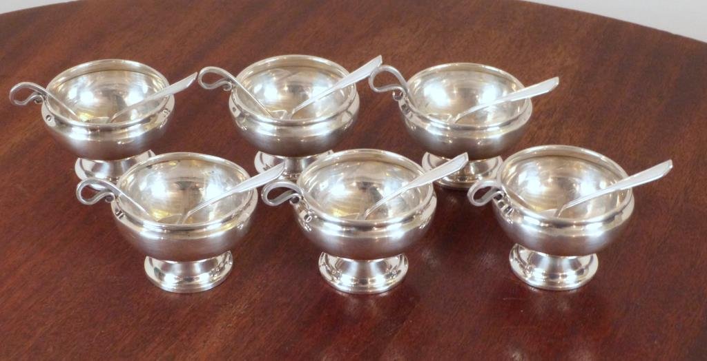 Set of 6 Whting Sterling Silver Open Salts (1 of 3)