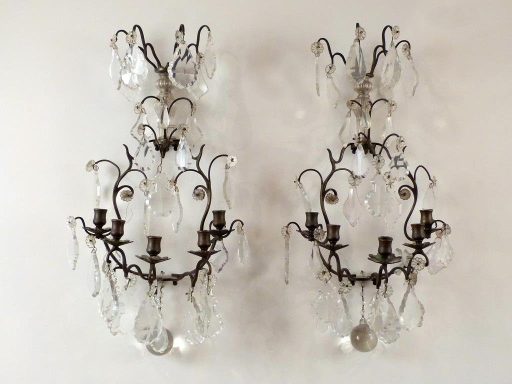 Pair Gilt Metal Regency Style Sconces (1 of 6)