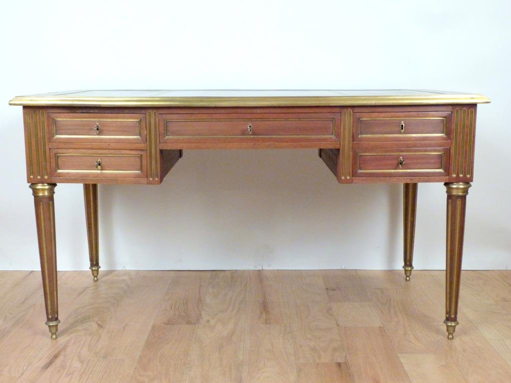 French Louis XVI Style Bureau Plat (1 of 8)