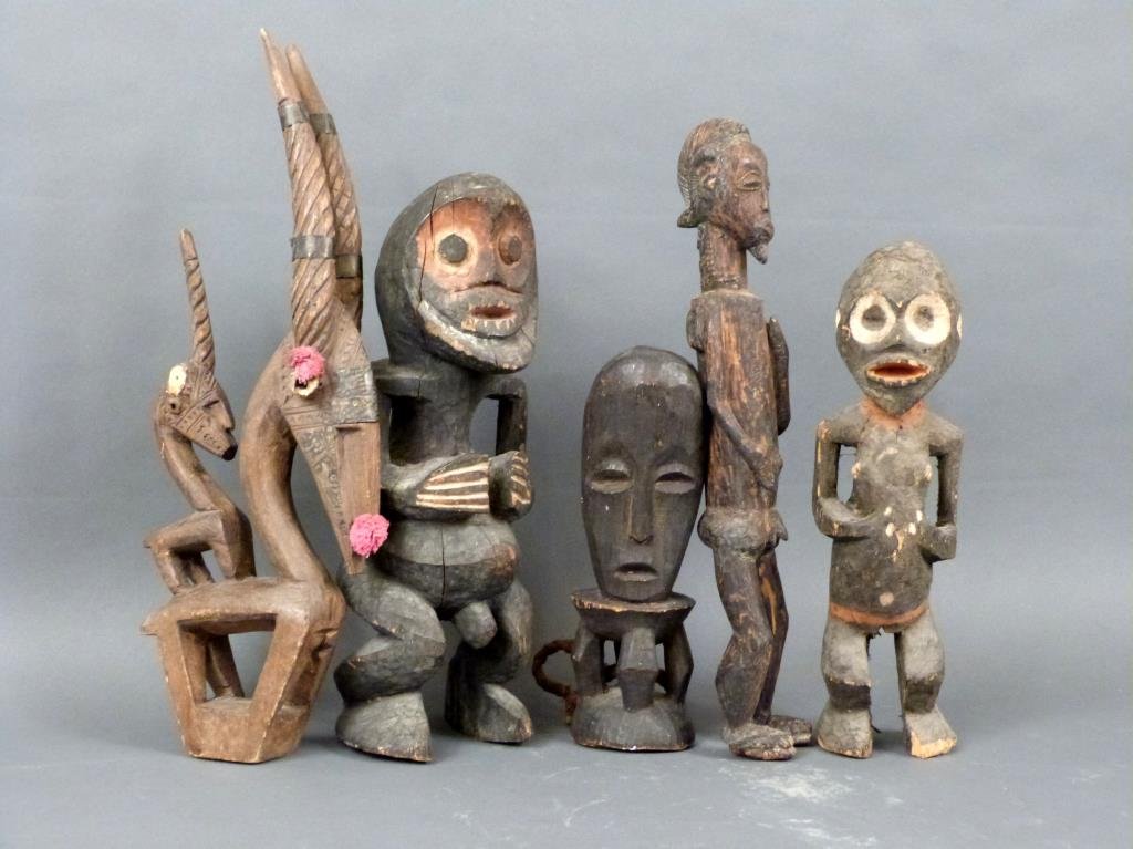 5 African / Ethnographic Carved Wood Figures (1 of 7)