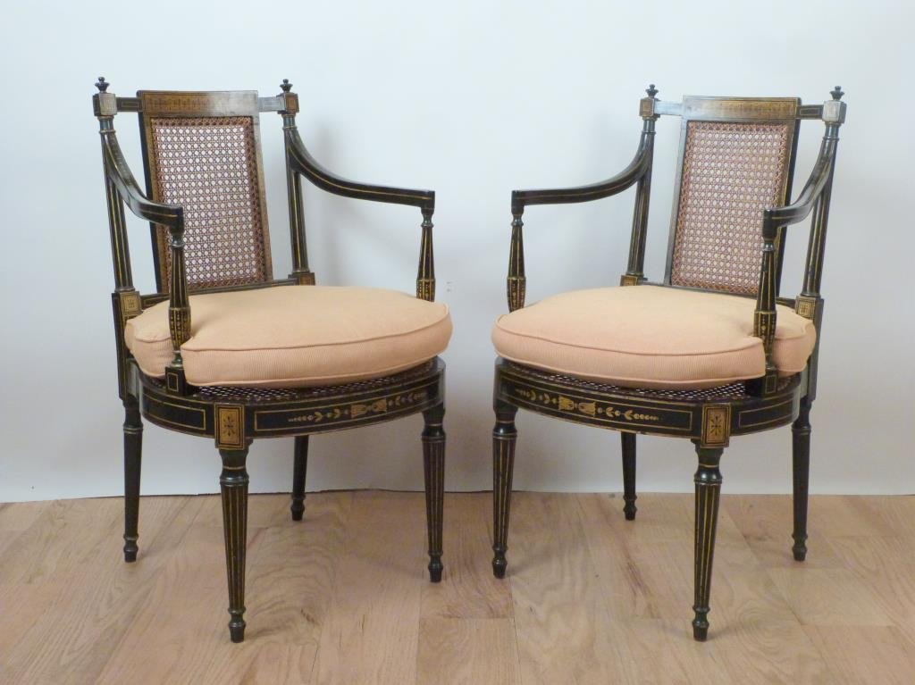 Pair Howard & Sons 19th Century Arm Chairs (1 of 10)