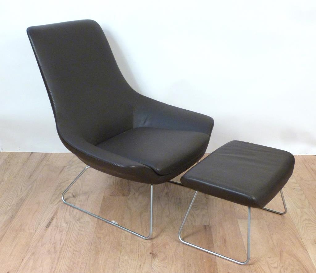 Walter Knoll Armchair and Ottoman (1 of 6)