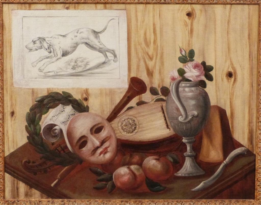 Italian School Oil on Canvas - Trompe L'Oeil (1 of 8)