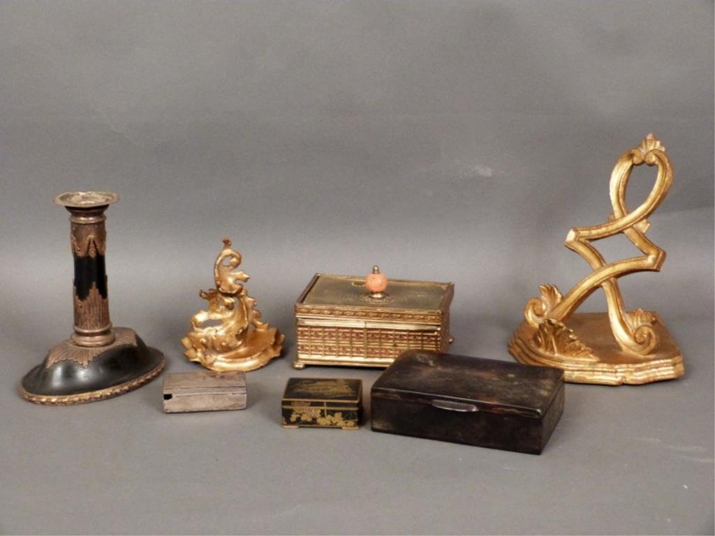Assorted Lot (7) - Tortoise Shell, Gilt Wood, Etc (1 of 5)