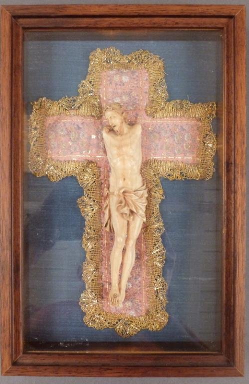 Vintage Faux Ivory Framed Christ Figure (1 of 6)