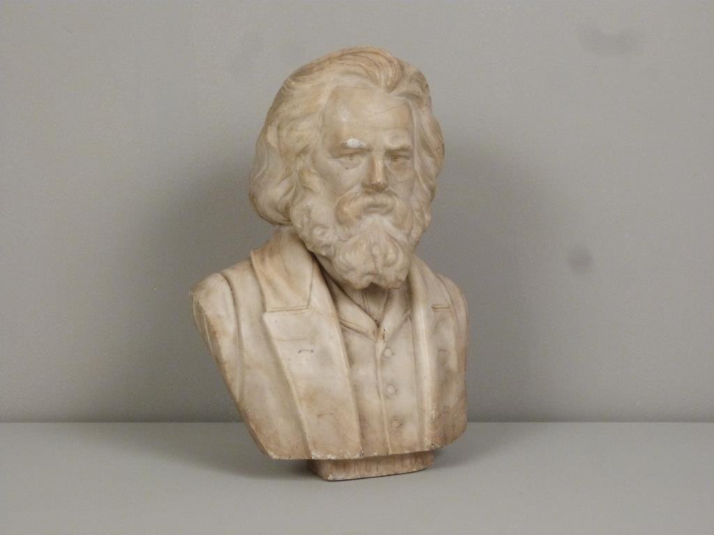 Carved Marble Bust of Longfellow (1 of 6)