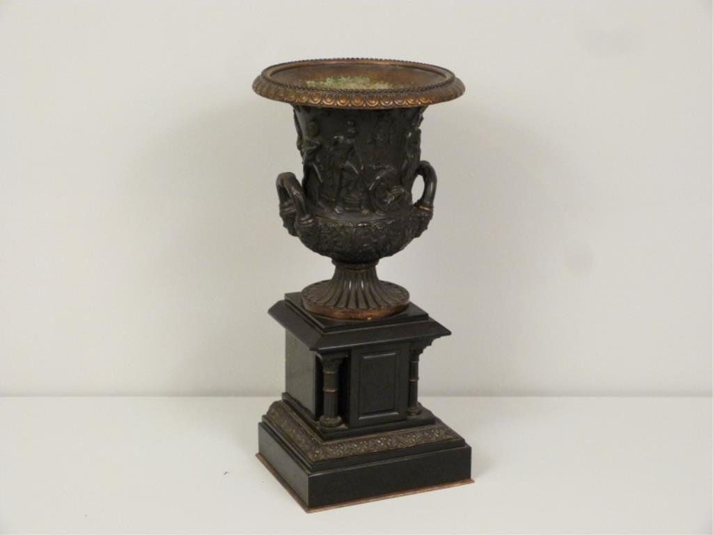Late Empire Bronze and Marble Urn (1 of 9)