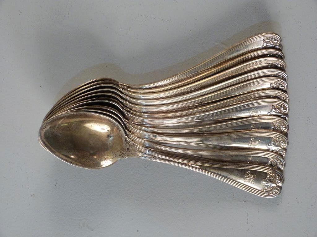 Set 12 Late 19th Cent. Tiffany & Co Teaspoons (1 of 3)