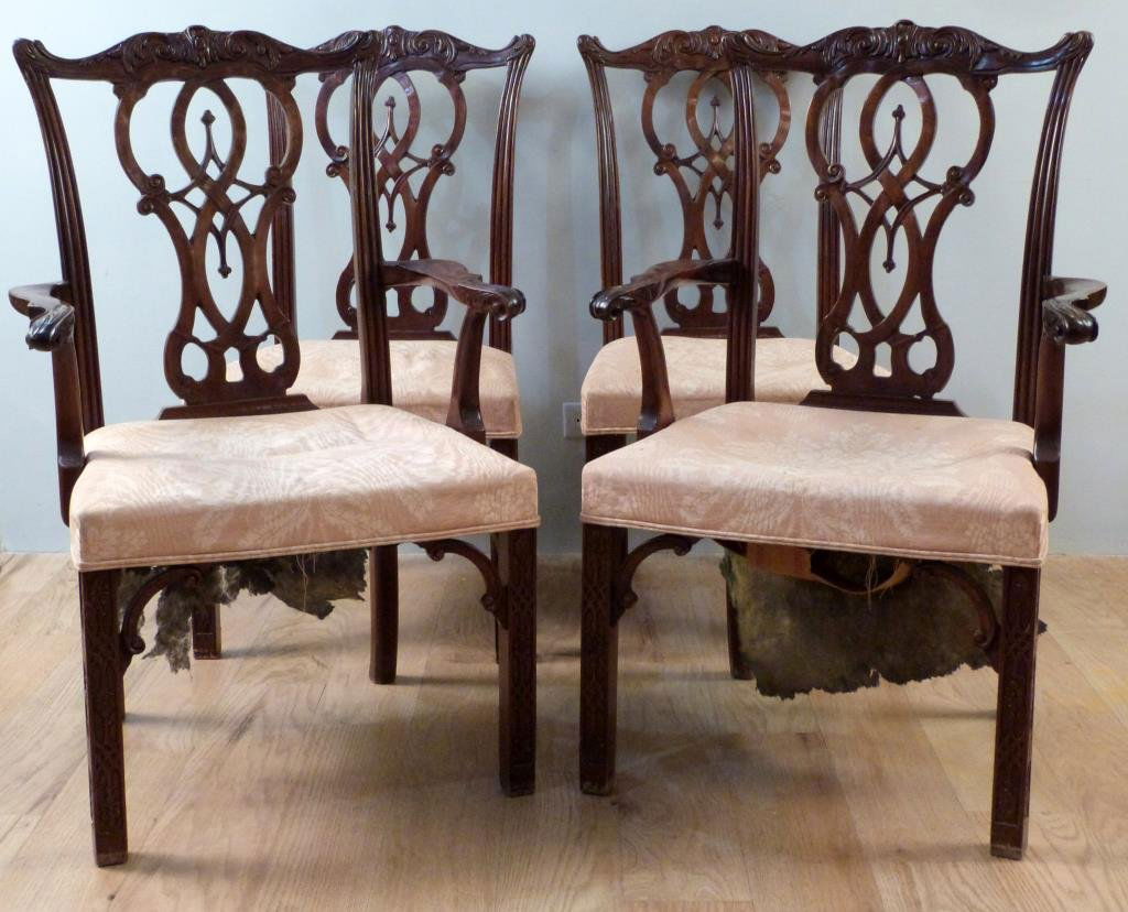 Set of 10 Chippendale Style Dining Chairs (1 of 7)