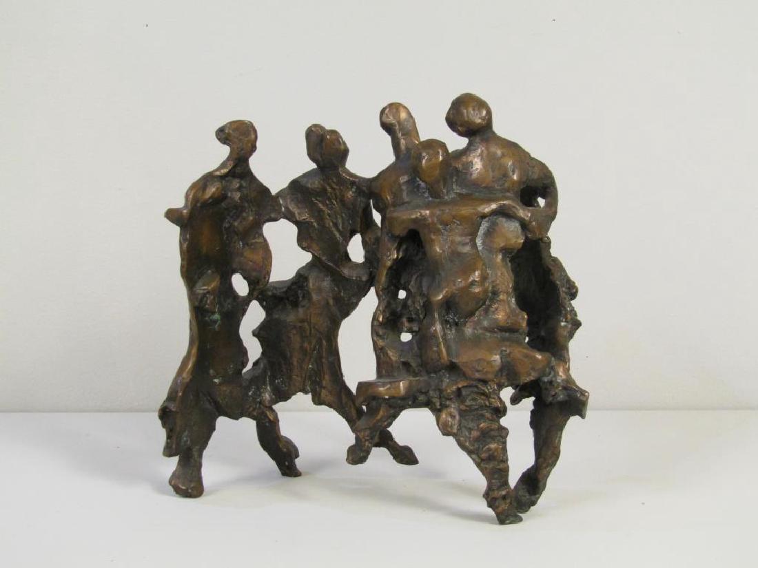Signed Illegibly - Abstract Bronze Figural Group (1 of 7)
