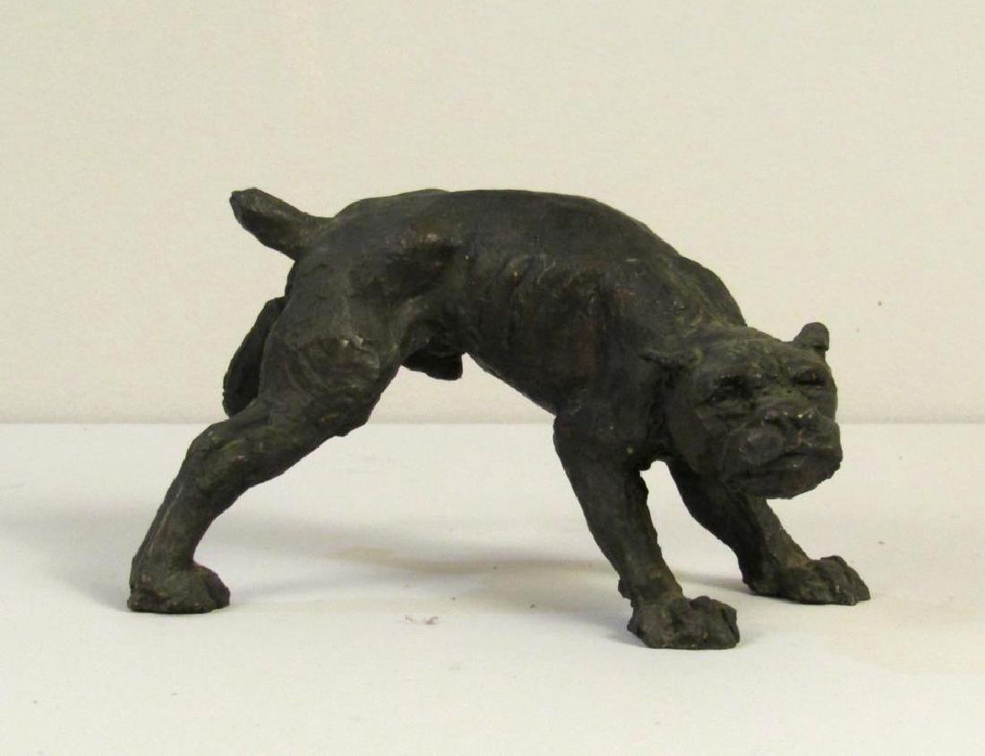 Signed Illegibly - Bronze Canine Figure (1 of 5)