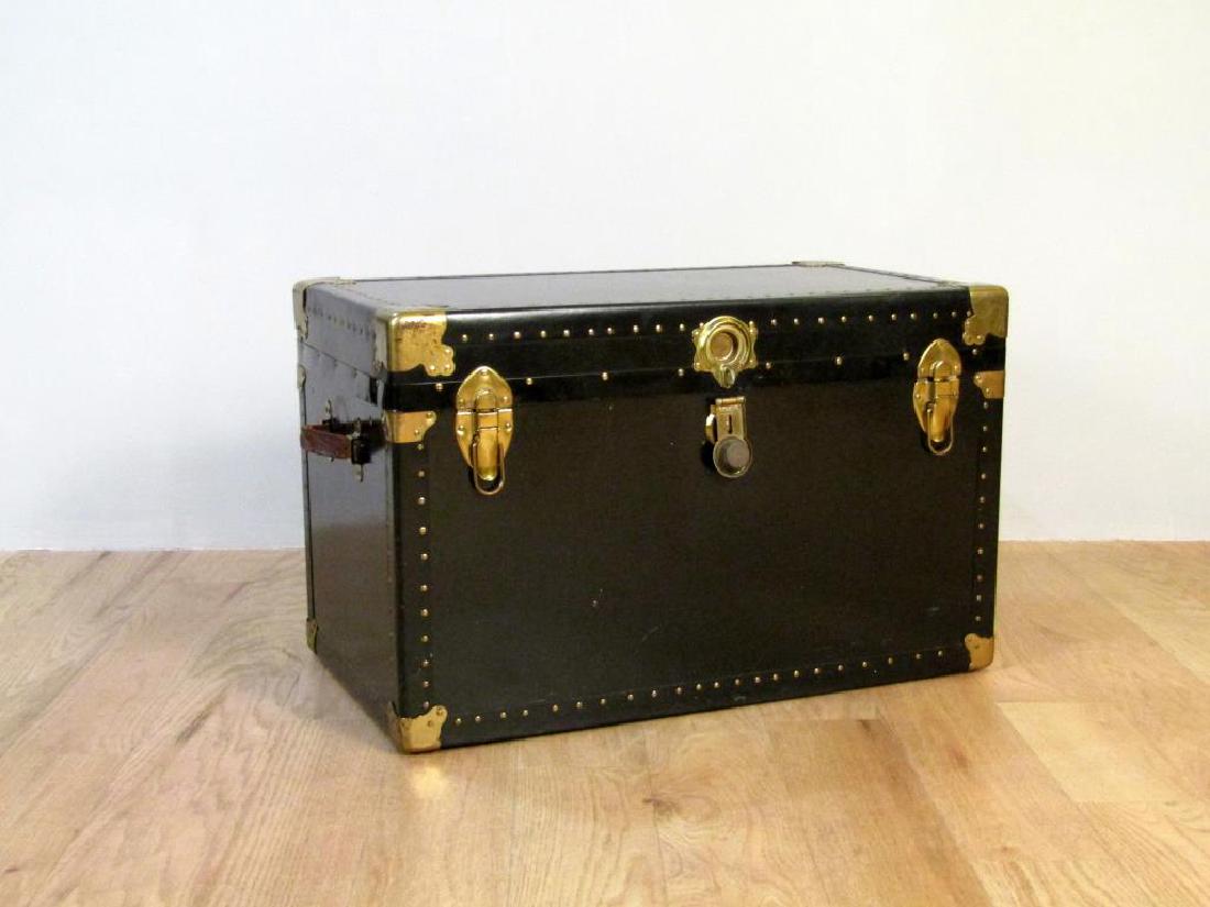 Herald Steamer Trunk: With brass mounts and accents. No key. 33W X 19"D X 21"H"