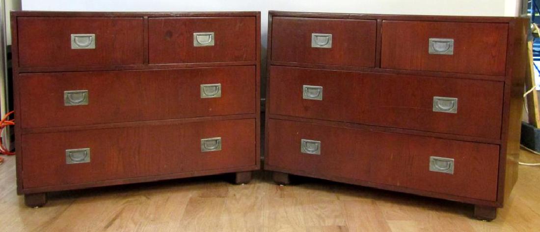 Pair Campaign Style Chests of Drawers (1 of 5)