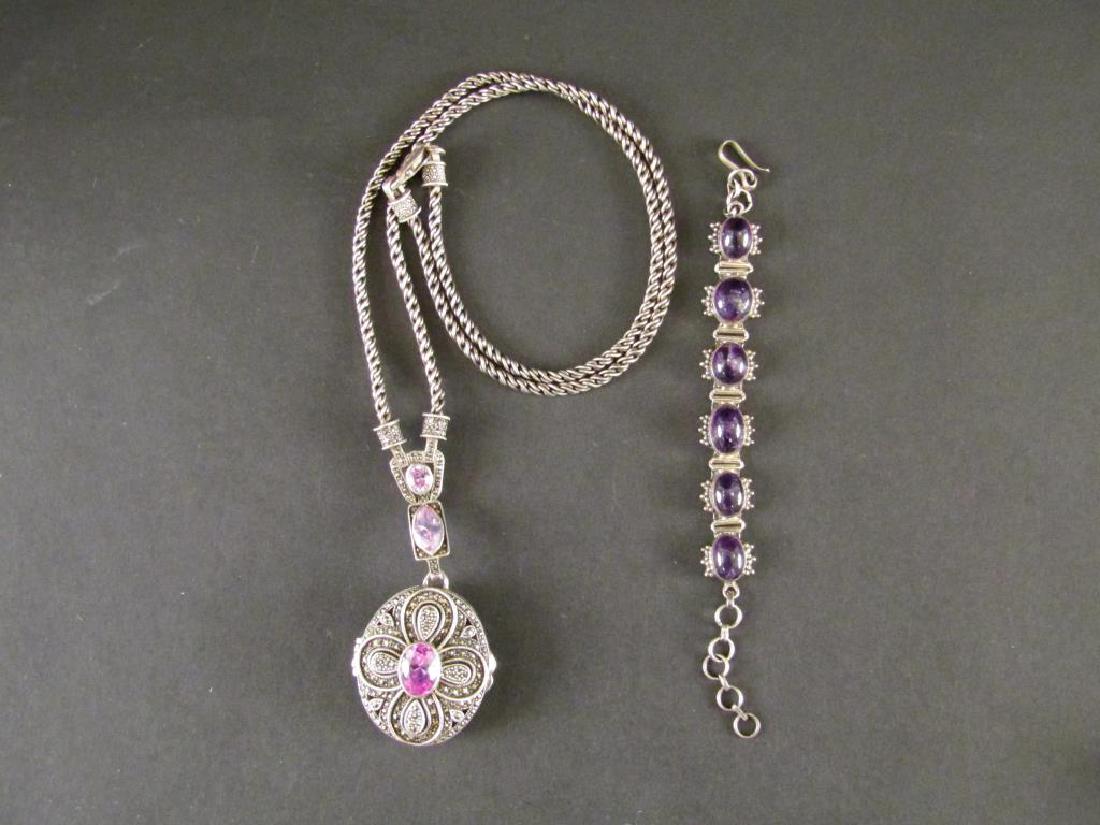 Sterling Silver Necklace & Bracelet (1 of 5)