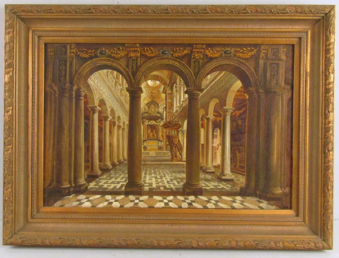 Oil on Canvas of an Italian Church (?) (1 of 5)