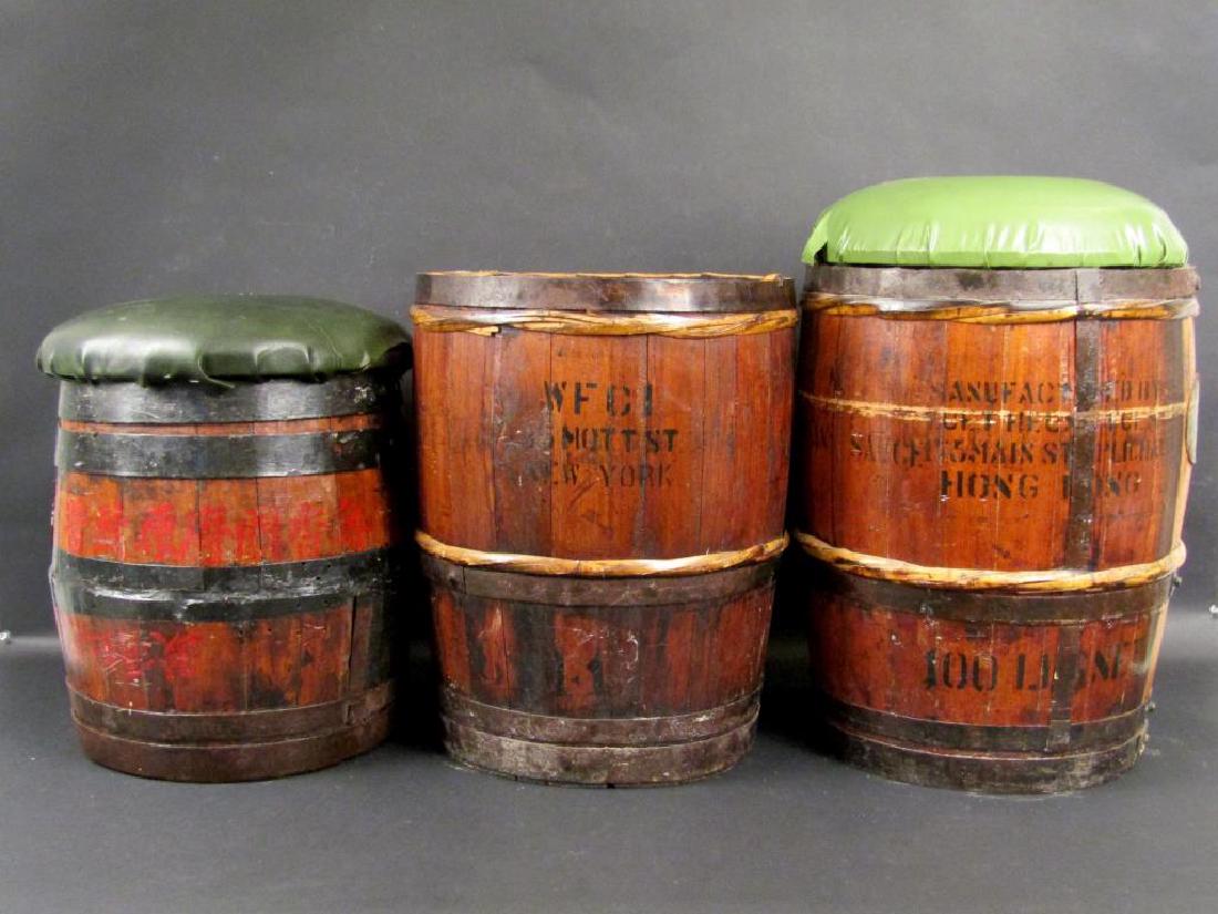 3 Vintage/Antique Barrels / Stools (1 of 2)