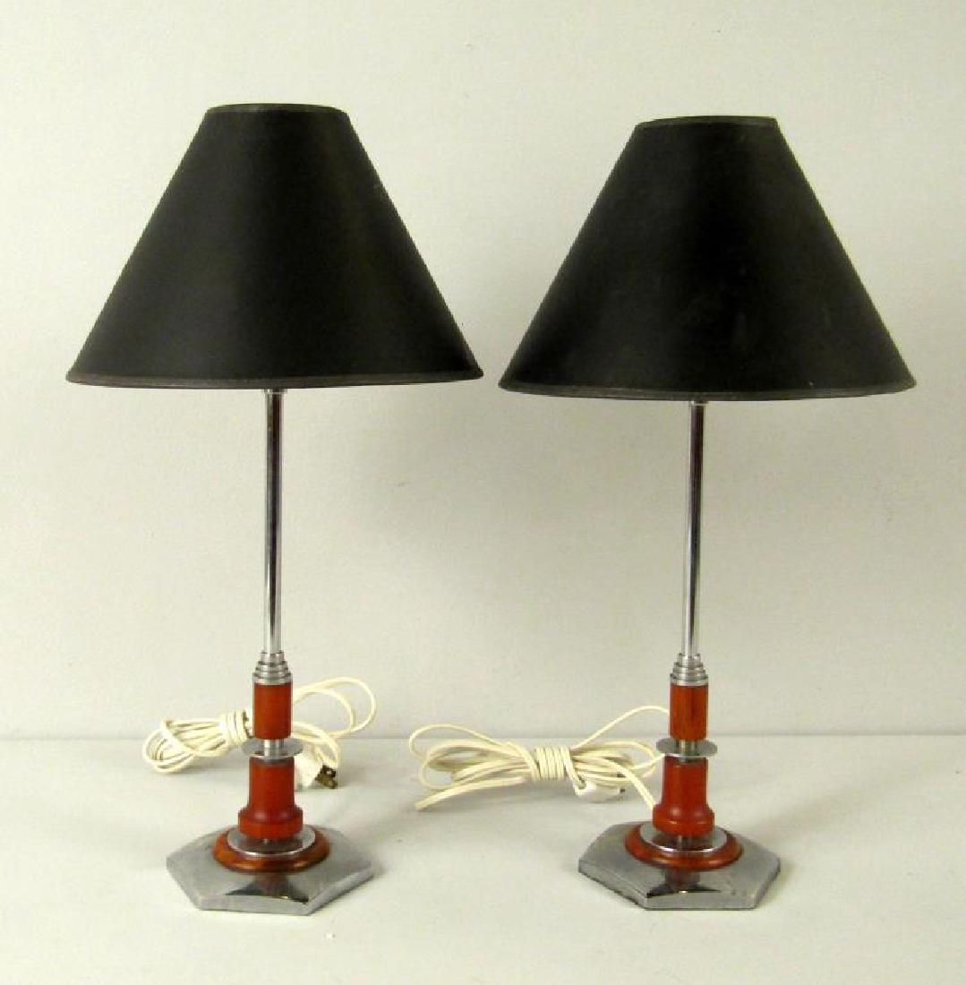 Pair Vintage Chrome Column Lamps (1 of 5)