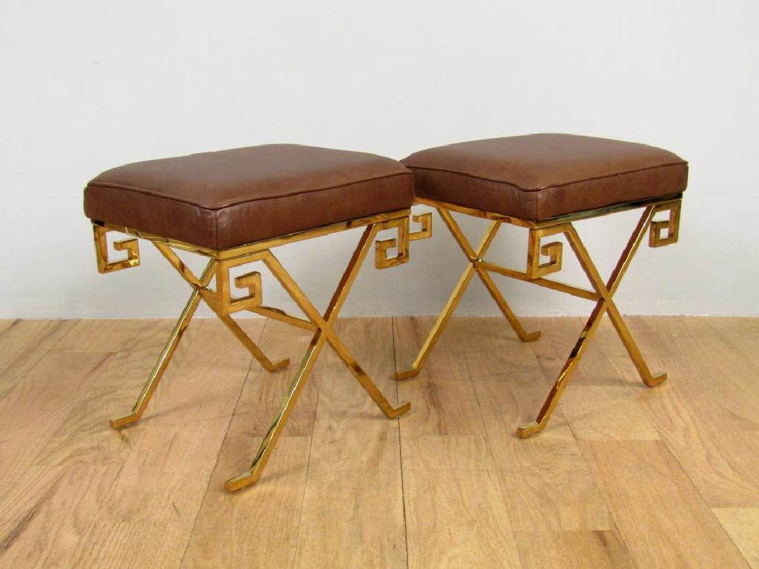 Pair Hollywood Regency Style Stools (1 of 5)
