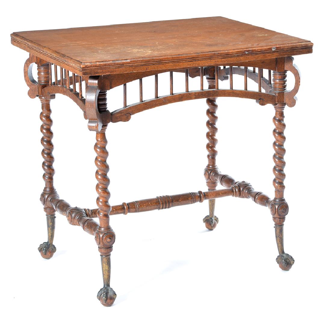 Victorian Eastlake oak lamp table (1 of 1)