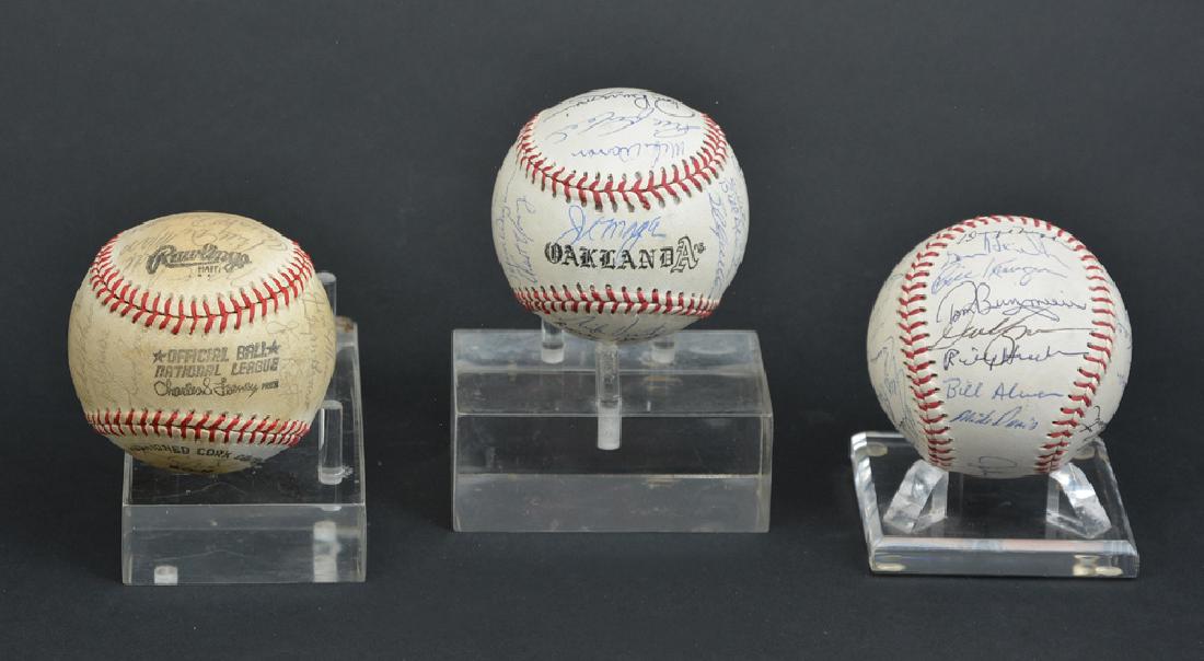 Three autographed baseballs, Oakland A's & Phillies (1 of 1)
