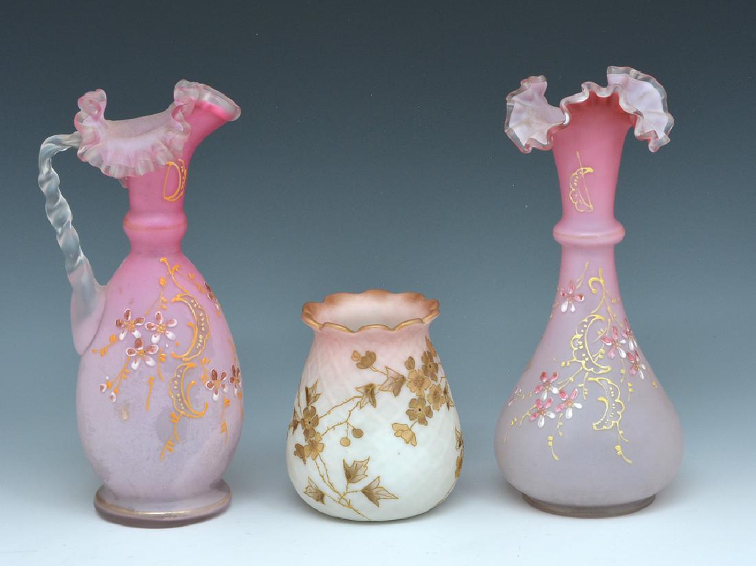Peach blow vase and pitchers (1 of 1)
