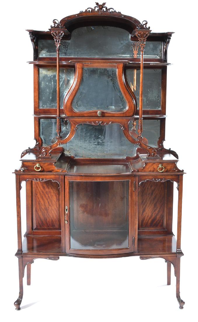 Victorian art nouveau whatnot with mirrored back (1 of 1)