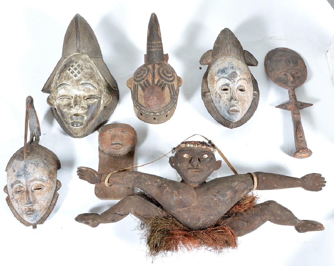 6 African masks and effigy figure (1 of 1)