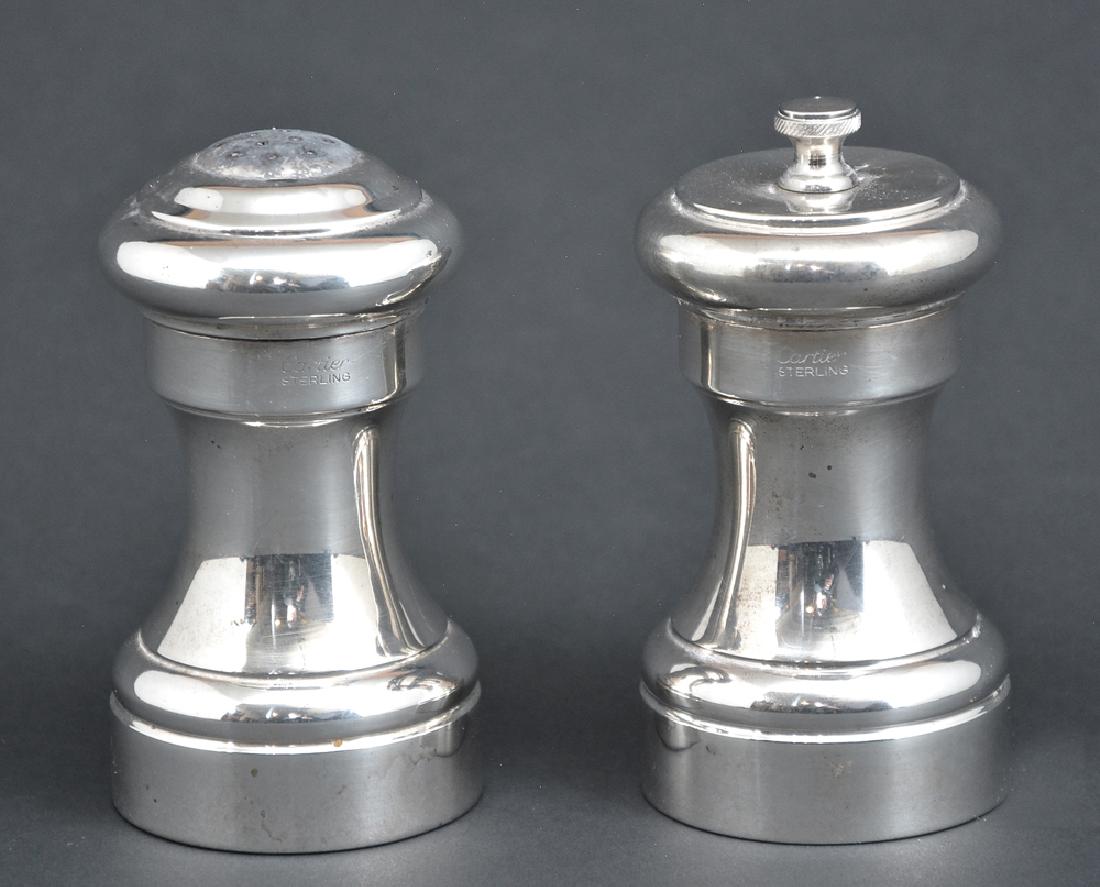 Pair of Cartier sterling silver salt and pepper (1 of 2)
