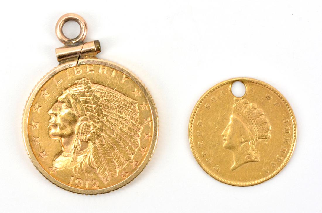 One dollar and two and a half dollar gold coins (1 of 2)