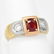 14K Gold Oval Ruby & Diamond Ring