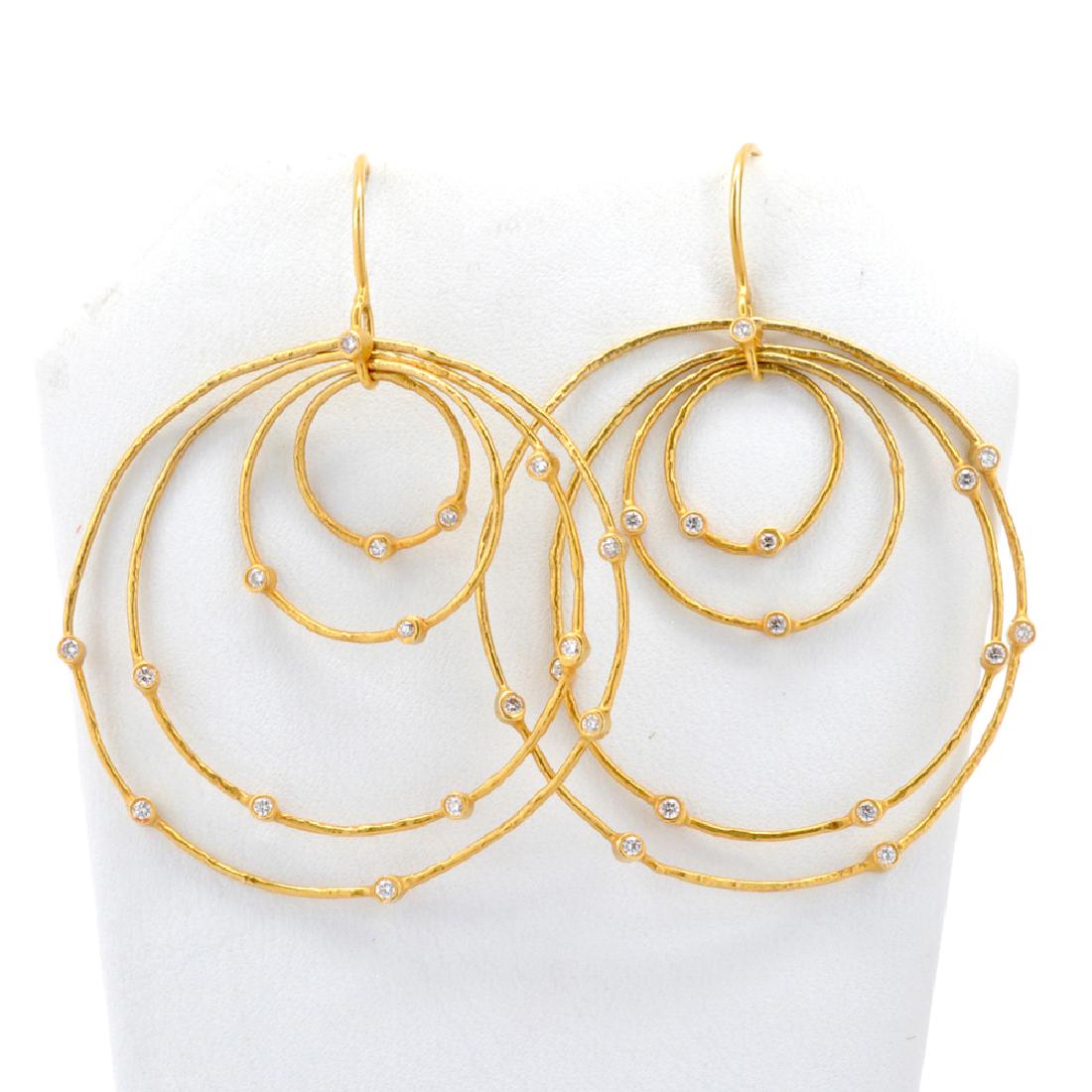 18k Gold & Diamond Hoop Earrings (1 of 1)