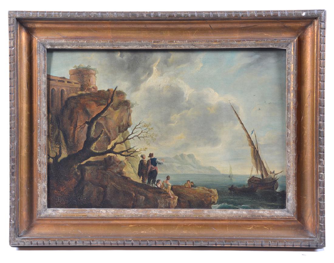 Continental school, shore scene, 18th/19th c (1 of 2)