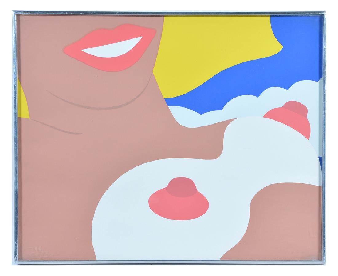 Tom Wesselmann, Nude, Color screenprint: Tom Wesselmann (1931-2004), Nude, Color screenprint, from 11 Pop Artists Portfolio, VOL II, 1966, signed lower right, numbered XXII and embossed lower left, viewed appx 23 3/4"t x 29 1/4"w, frame 24 1