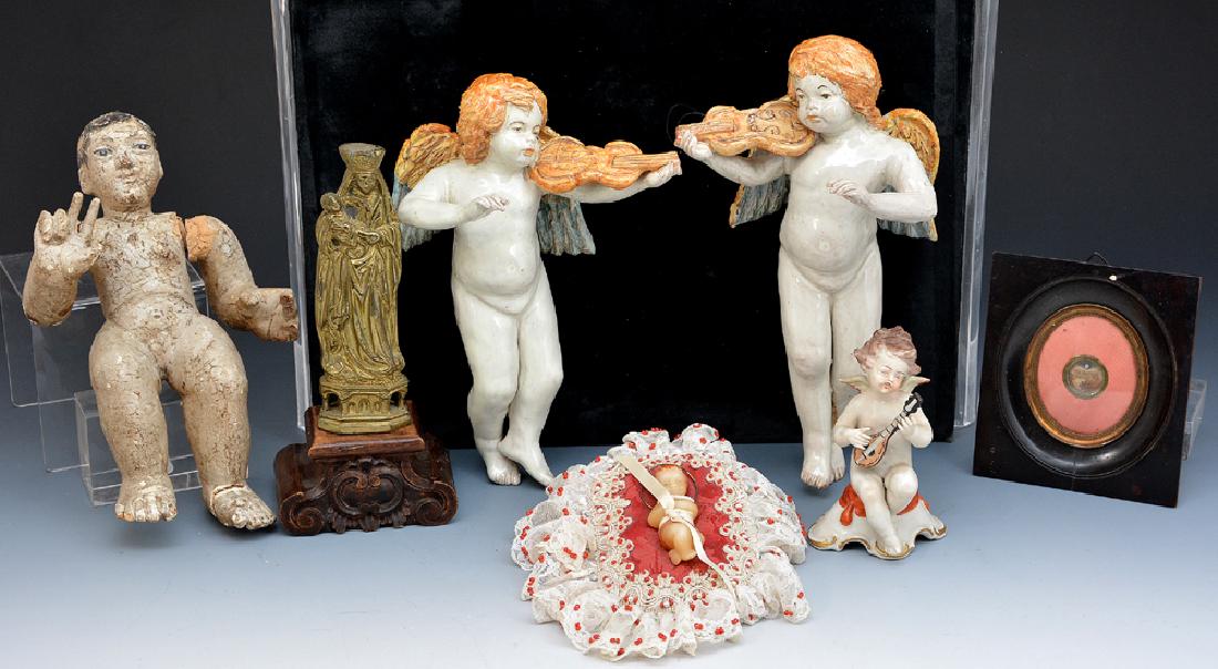 Lot misc religious figures and a reliquary (1 of 2)