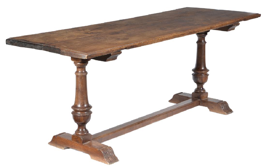 Spanish walnut trestle table, 18th/19th c (1 of 2)