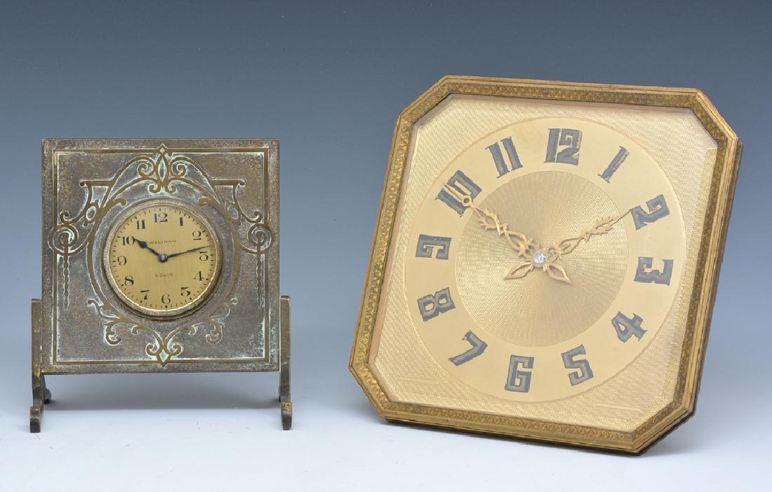 Two table clocks, French bronze and Waltham (1 of 1)