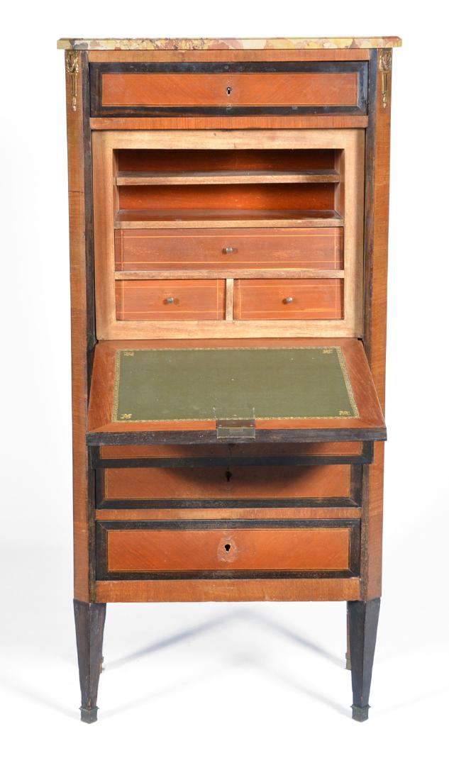 French secretaire abbatant/chest with marble top (1 of 2)