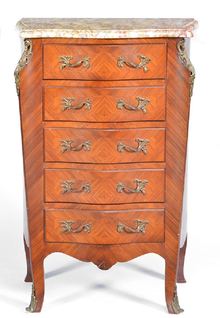 French walnut shaped cabinet, 19th c (1 of 1)