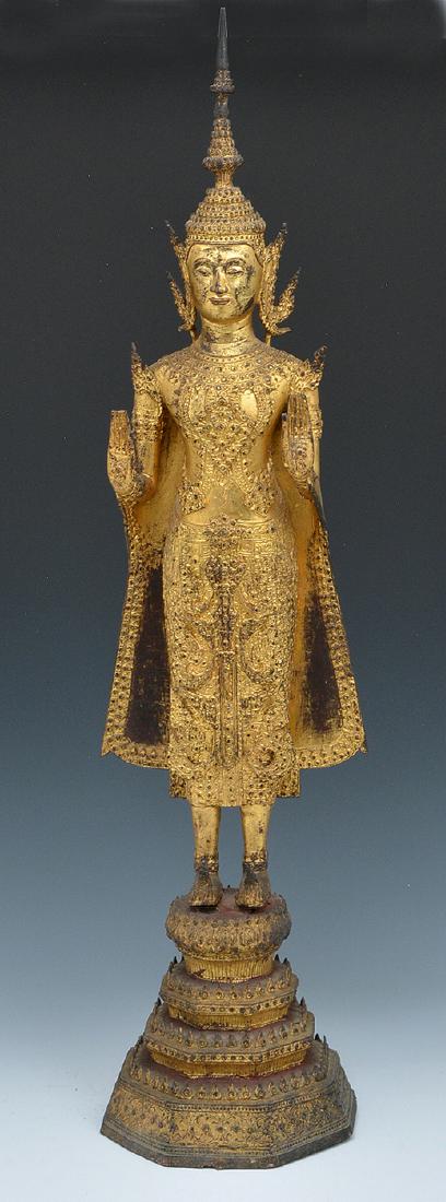 Thai gilt metal Buddha statue (1 of 2)
